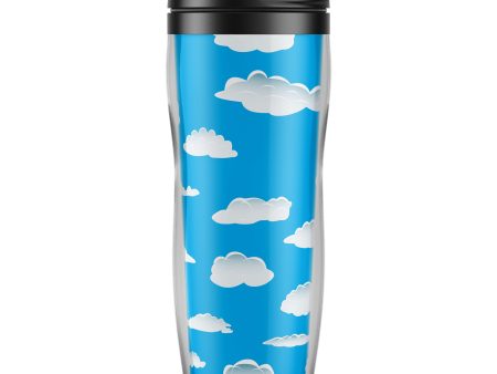 Amazing Clouds Designed Plastic Travel Mugs Online Hot Sale